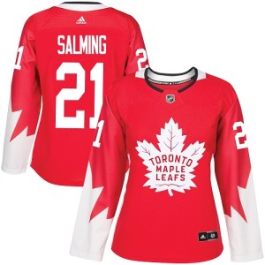 Women's Toronto Maple Leafs Borje Salming Adidas Authentic Alternate Jersey - Red