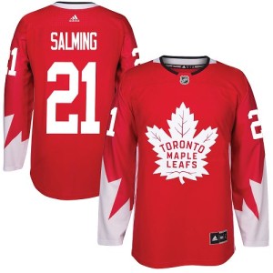 Youth Toronto Maple Leafs Borje Salming Adidas Authentic Alternate Jersey - Red