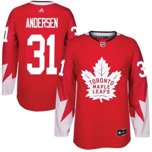Youth Toronto Maple Leafs Frederik Andersen Adidas Authentic Alternate Jersey - Red