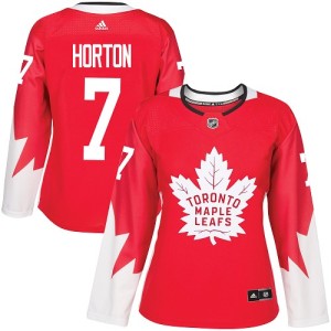 Women's Toronto Maple Leafs Tim Horton Adidas Authentic Alternate Jersey - Red