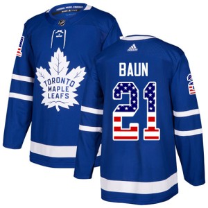Youth Toronto Maple Leafs Bobby Baun Adidas Authentic USA Flag Fashion Jersey - Royal Blue