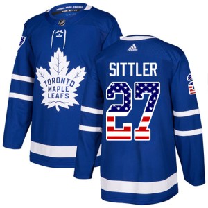 Men's Toronto Maple Leafs Darryl Sittler Adidas Authentic USA Flag Fashion Jersey - Royal Blue