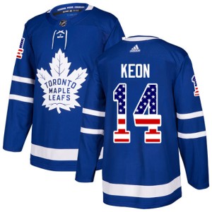 Men's Toronto Maple Leafs Dave Keon Adidas Authentic USA Flag Fashion Jersey - Royal Blue