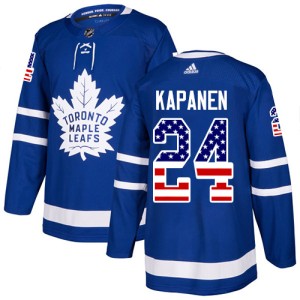 Men's Toronto Maple Leafs Kasperi Kapanen Adidas Authentic USA Flag Fashion Jersey - Royal Blue