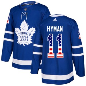 Youth Toronto Maple Leafs Zach Hyman Adidas Authentic USA Flag Fashion Jersey - Royal Blue